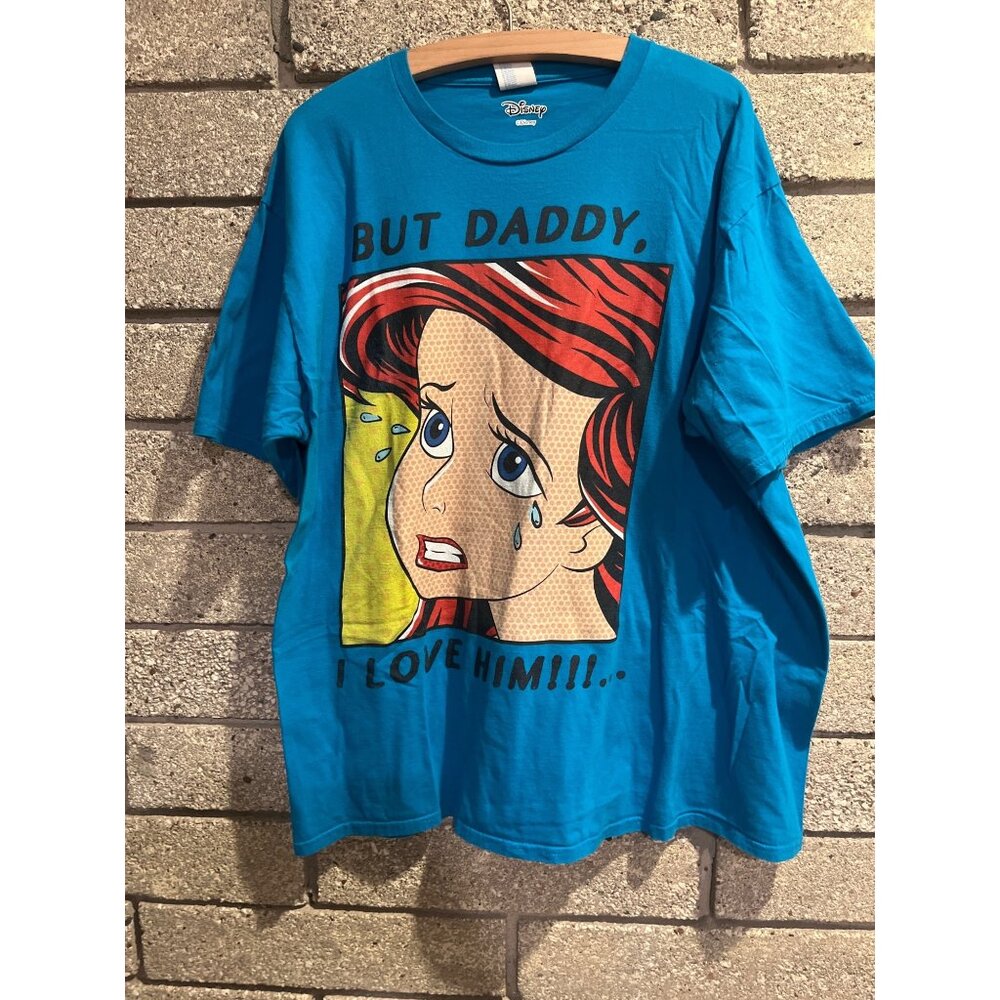 Disney Ariel "But Daddy I Love Him" Blue Graphic Tee XL